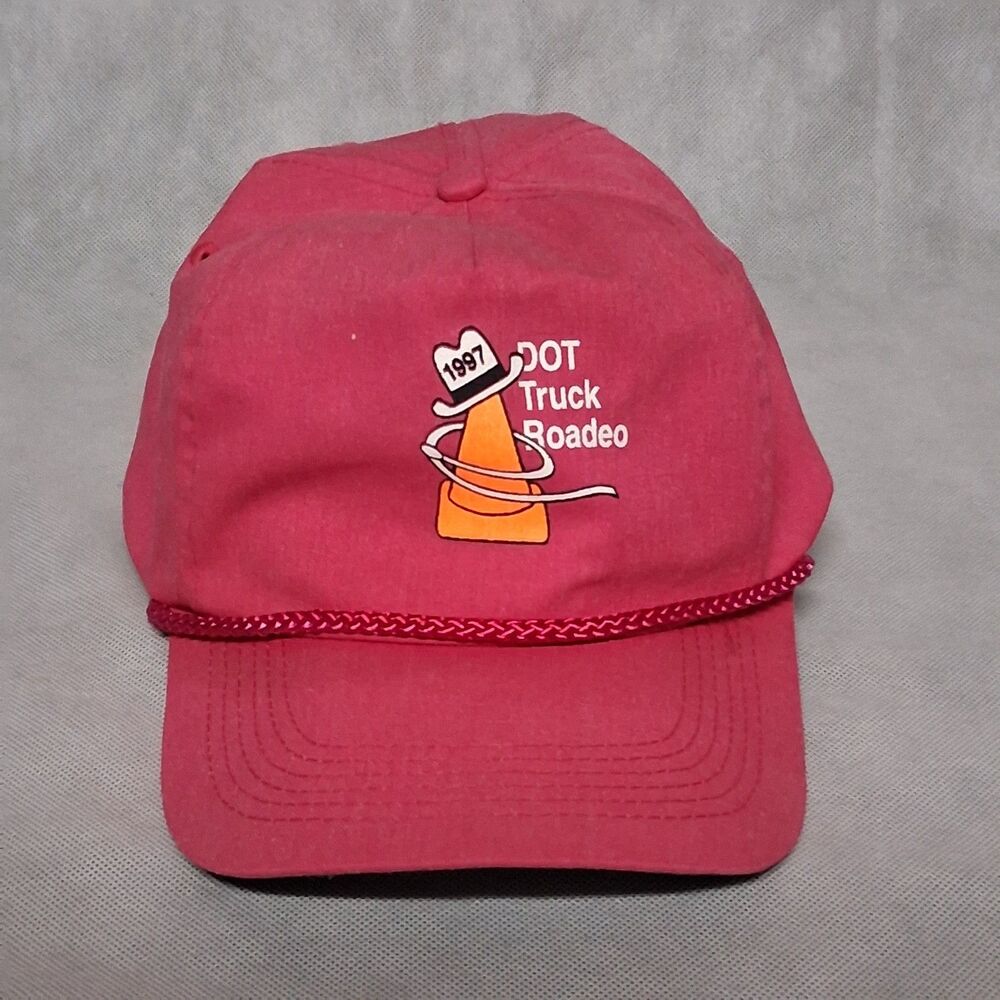 Vintage San Sun Snapback Hat Pink 1997 DOT Truck Roadeo
